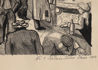 Beggars Café No. 3 (Paris, France), Drawing, 1929