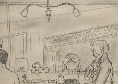 Untitled (Barber Shop, Paris), Drawing, circa 1925