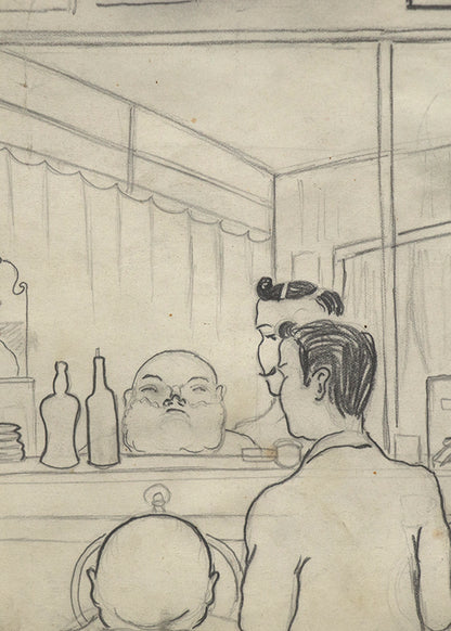 Untitled (Barber Shop, Paris), Drawing, circa 1925