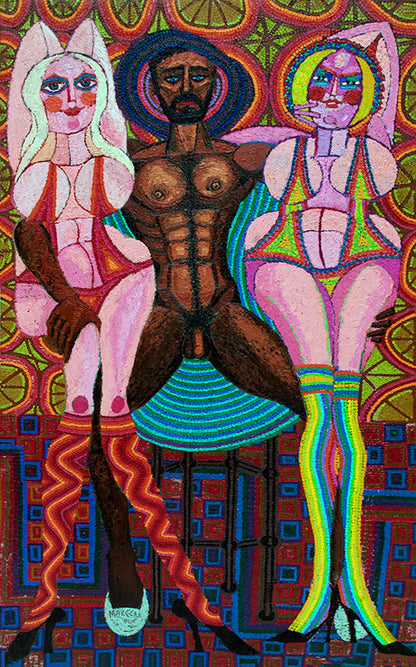 Edward Marecak (1919-1993) artwork for sale. Zeus, Venus and Hera (Man and Two Women), Painting, 1982, Denver, Colorado, Art Gallery)
