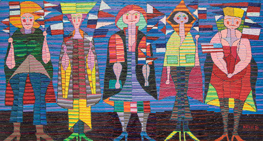 Edward Marecak (1919-1993) artwork for sale. Patriotic Ladies, Oil Painting, 1984