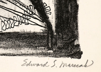 Incantation II (Black and White Figural Abstract), Print, circa 1950