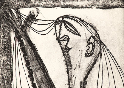 Incantation II (Black and White Figural Abstract), Print, circa 1950