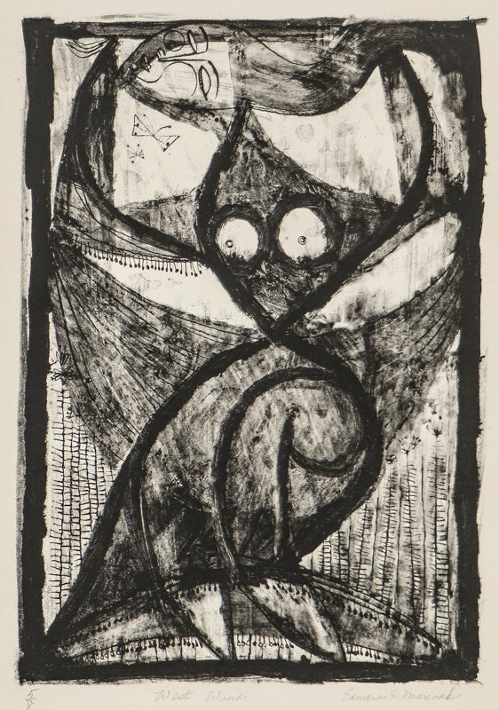 Edward Marecak (1919-1993) artwork for sale. West Wind (Black and White Abstract), Print, Denver, Colorado, Art Gallery)