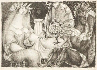 Edward Marecak (1919-1993) artwork for sale. Thanksgiving Turkey (Man and Woman with Turkey), Print, Denver, Colorado, Art Gallery)
