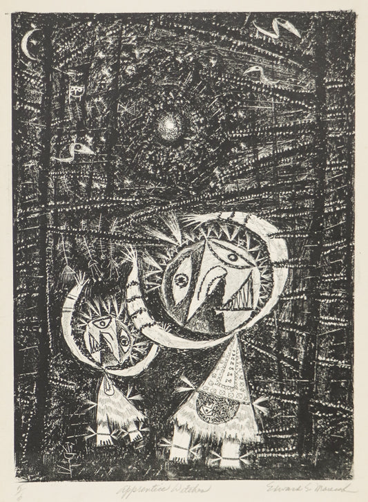 Edward Marecak (1919-1993) artwork for sale. Apprentice Witches, Lithograph Print