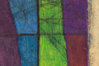 Witches Banner (Abstract in Violet, Orange, Blue, Burgundy, and Green), Painting, 1960