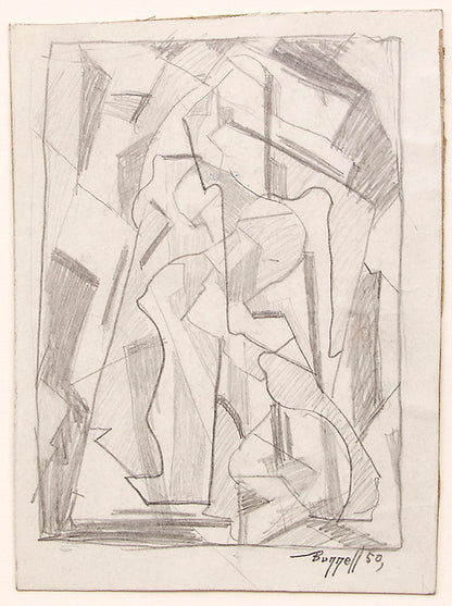 Charles Bunnell (1897-1968) artwork for sale. Untitled Abstract (Study for Sacred Family), Drawing, 1950, Denver, Colorado, Art Gallery)