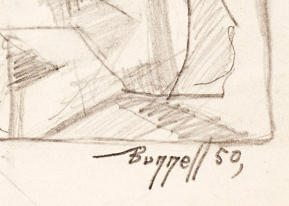 Untitled Abstract (Study for Sacred Family), Drawing, 1950