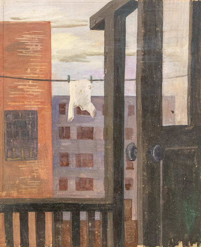 Margo Hoff (1910-2008) artwork for sale. Back Porch, 11, Casein Painting