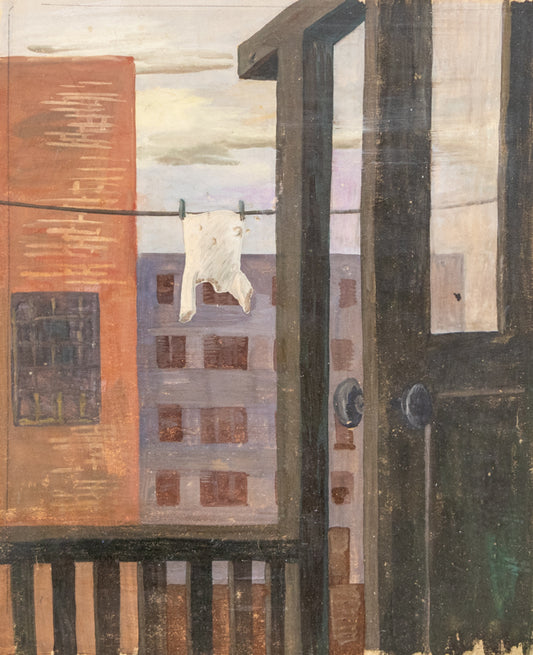 Margo Hoff (1910-2008) artwork for sale. Back Porch, 11, Casein Painting