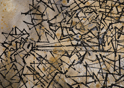 Web (Abstract in Black, Brown, Gray, and Ochre), Painting, circa 1950