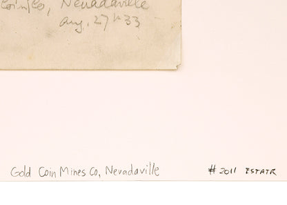 Gold Coin Mines Company, Nevadaville, Colorado, Drawing, 1933