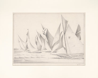 Sailboat Races, Painting, circa 1932-1936