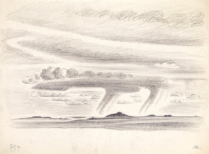 Arnold Ronnebeck (1885-1947) artwork for sale. New Mexico Rain #7 (Storm over Southwestern Plain), Drawing, circa 1925, Denver, Colorado, Art Gallery)