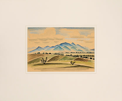 Fields and Mountains, New Mexico, Painting, circa 1927