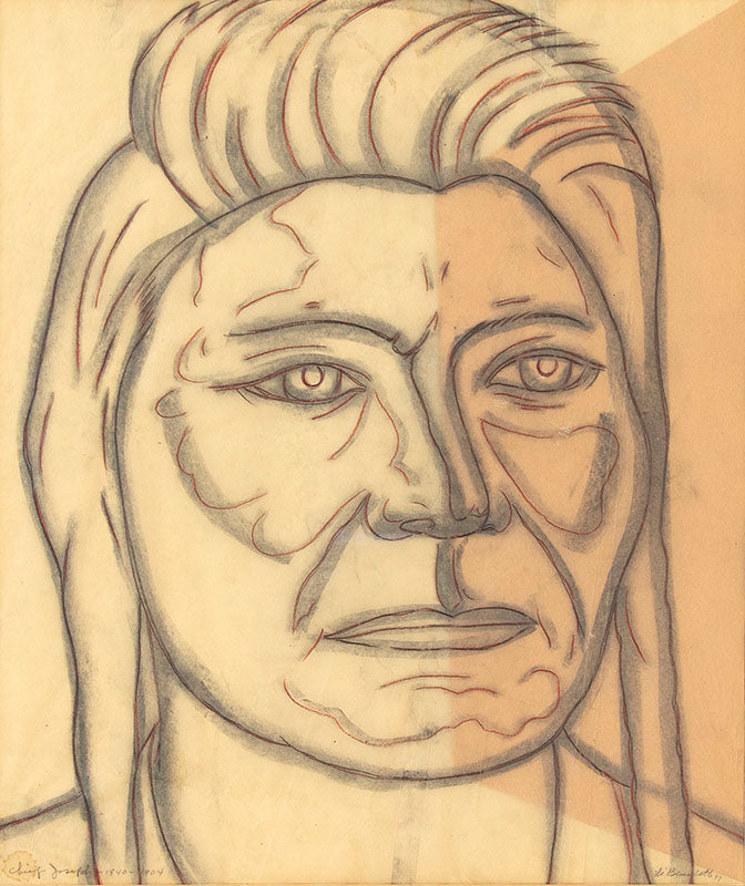 Angelo Di Benedetto (1913-1992) artwork for sale. Chief Joseph 1840-1904, study for "Justice Through the Ages, Colorado" mural, Drawing, 1977, Denver, Colorado, Art Gallery)