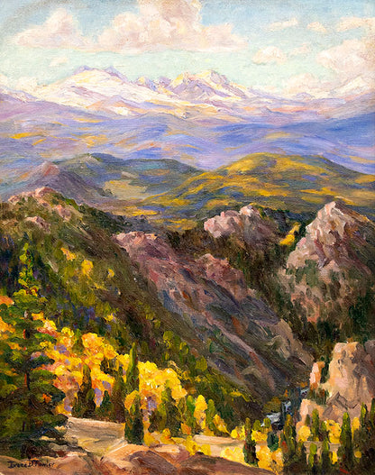 Irene Fowler (1884-1967) artwork for sale. Boulder Canyon (Colorado Mountain Landscape in Autumn), Painting, circa 1930-1950, Denver, Colorado, Art Gallery)