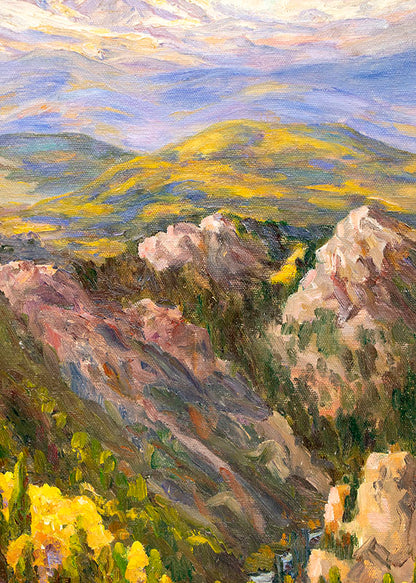 Boulder Canyon (Colorado Mountain Landscape in Autumn), Painting, circa 1930-1950