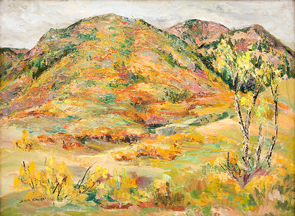 Zola Zaugg (1890-1983) artwork for sale. Untitled (Colorado Mountain Landscape, Autumn), Painting, circa 1950, Denver, Colorado, Art Gallery)