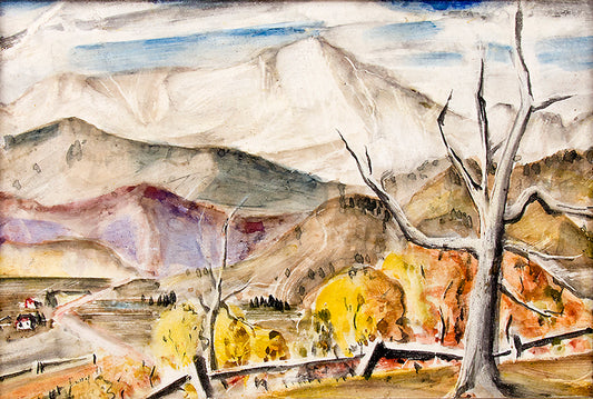Pikes Peak (Colorado Mountain Landscape in Autumn), Tempera Painting, 1941