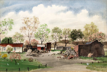 Adolf Dehn (1895-1968) artwork for sale. Untitled (Minnesota Farm), Painting, 1942, Denver, Colorado, Art Gallery)