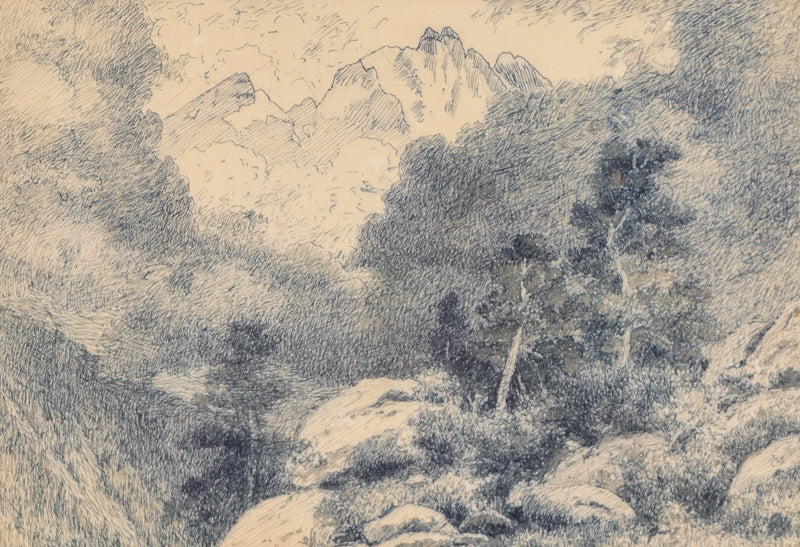 Charles Partridge Adams (1858-1942) artwork for sale. Untitled (Storm in the Rockies, Colorado Mountain Landscape), Drawing, Denver, Colorado, Art Gallery)