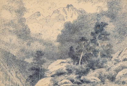 Charles Partridge Adams (1858-1942) artwork for sale. Untitled (Storm in the Rockies, Colorado Mountain Landscape), Drawing, Denver, Colorado, Art Gallery)