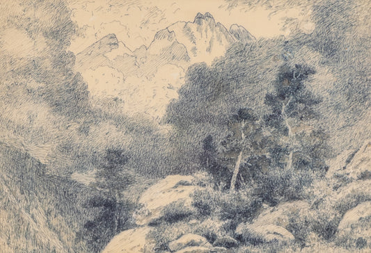Charles Partridge Adams (1858-1942) artwork for sale. Untitled (Storm in the Rockies, Colorado Mountain Landscape), Drawing, Denver, Colorado, Art Gallery)