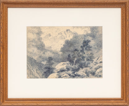 Untitled (Storm in the Rockies, Colorado Mountain Landscape), Drawing