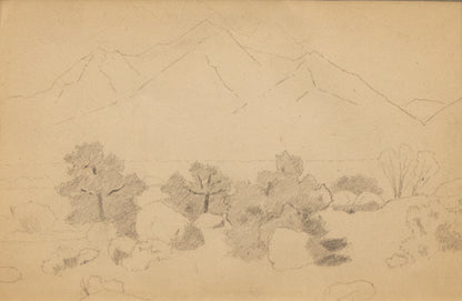 Charles Partridge Adams (1858-1942) artwork for sale. Untitled (Sketch of Mountains and Scrub), Drawing, circa 1910, Denver, Colorado, Art Gallery)