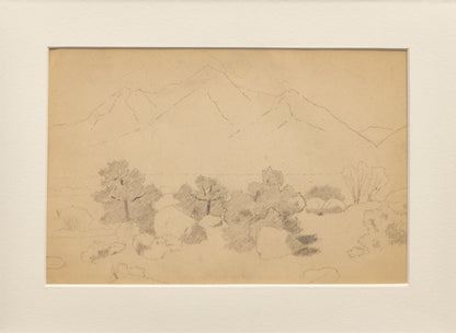 Untitled (Sketch of Mountains and Scrub), Drawing, circa 1910
