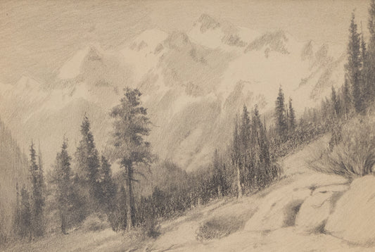 Charles Partridge Adams (1858-1942) artwork for sale. Untitled (San Juan Moutains, Pyramid Peak), Drawing, circa 1910, Denver, Colorado, Art Gallery)