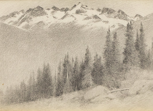 Charles Partridge Adams (1858-1942) artwork for sale. Untitled (Mountains and Pine Trees), Drawing, circa 1910, Denver, Colorado, Art Gallery)