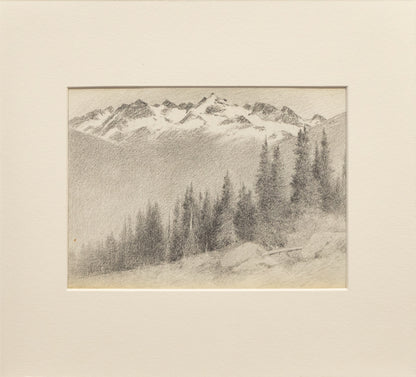 Untitled (Mountains and Pine Trees), Drawing, circa 1910