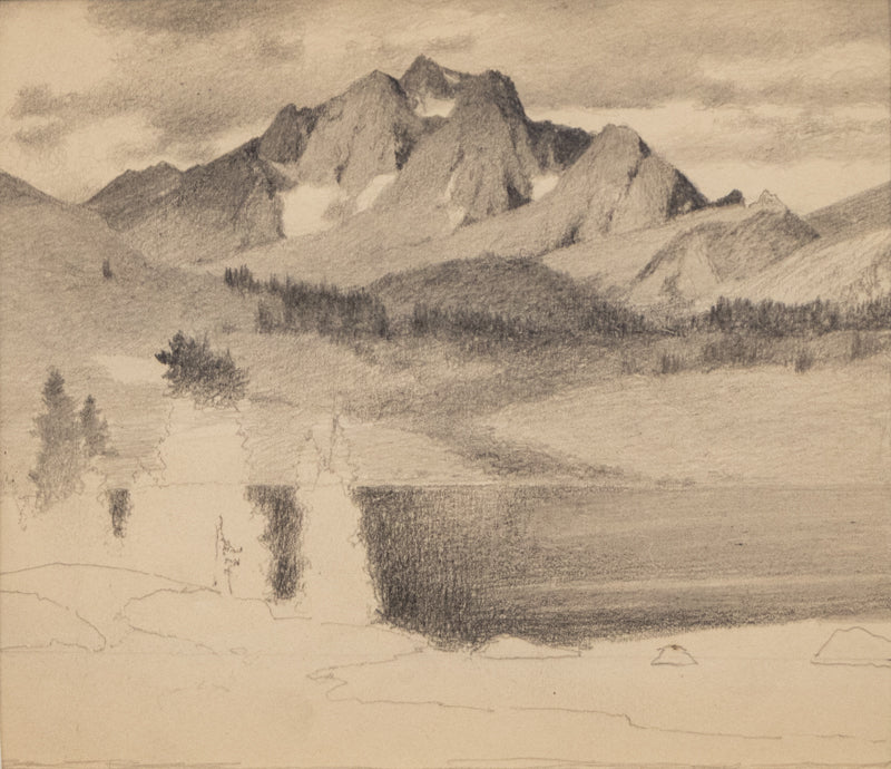 Charles Partridge Adams (1858-1942) artwork for sale. Untitled Field Sketch (Mountains and Valley), Drawing, circa 1910, Denver, Colorado, Art Gallery)