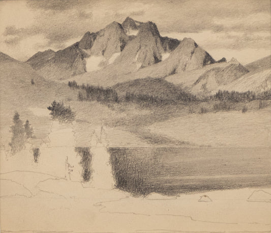 Charles Partridge Adams (1858-1942) artwork for sale. Untitled Field Sketch (Mountains and Valley), Drawing, circa 1910, Denver, Colorado, Art Gallery)