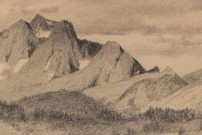 Untitled Field Sketch (Mountains and Valley), Drawing, circa 1910