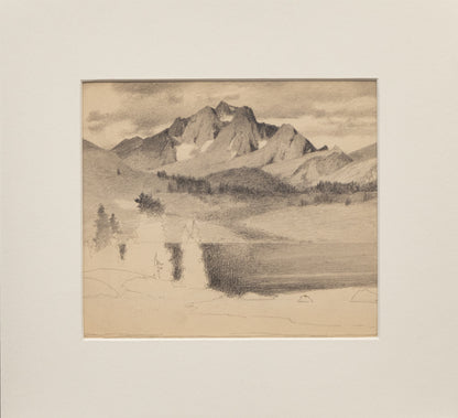 Untitled Field Sketch (Mountains and Valley), Drawing, circa 1910