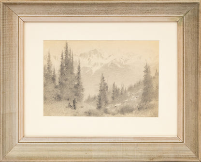 Untitled (Two Men Near Twin Sisters), Drawing, circa 1910