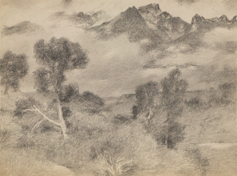 Charles Partridge Adams (1858-1942) artwork for sale. Untitled (Clouds and Mountains), Drawing, circa 1910, Denver, Colorado, Art Gallery)