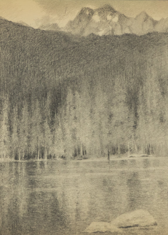 Charles Partridge Adams (1858-1942) artwork for sale. Fern Lake (Rocky Mountain National Park, Colorado), Drawing, circa 1910, Denver, Colorado, Art Gallery)