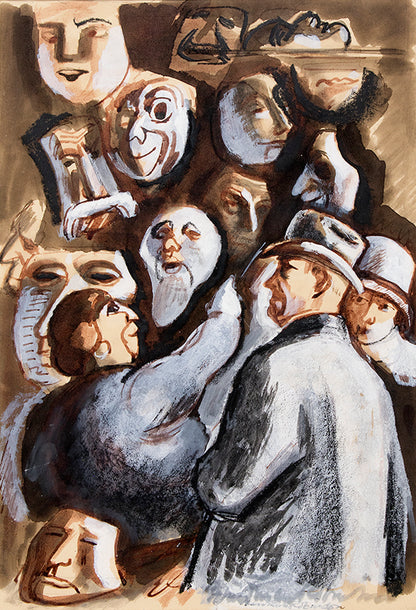 Boardman Robinson (1876-1952) artwork for sale. The Vendor of Masques, Painting, circa 1930, Denver, Colorado, Art Gallery)