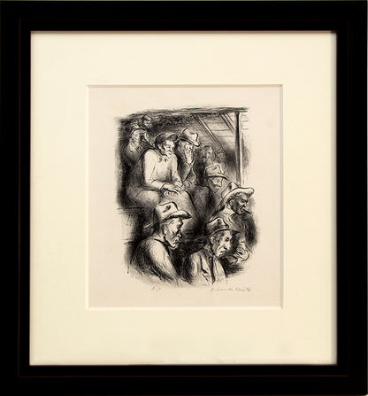 Cattle Auction (Men Observing a Livestock Auction), Print, 1946