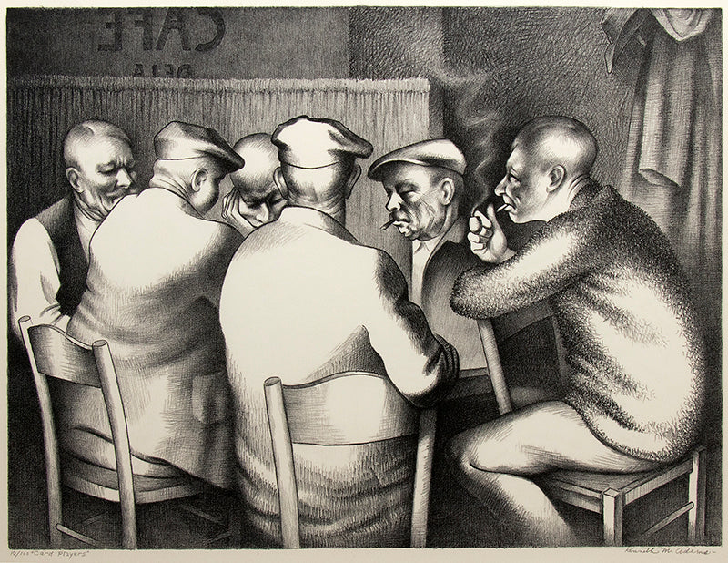 Kenneth Adams (1897-1966) artwork for sale. Card Players (16/100), Print, circa 1959, Denver, Colorado, Art Gallery)