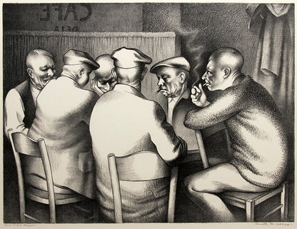 Kenneth Adams (1897-1966) artwork for sale. Card Players (16/100), Print, circa 1959, Denver, Colorado, Art Gallery)