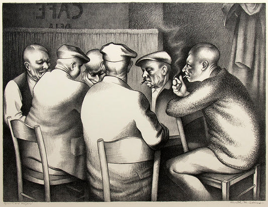 Kenneth Adams (1897-1966) artwork for sale. Card Players (16/100), Print, circa 1959, Denver, Colorado, Art Gallery)