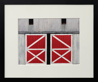 Barn Side with Sliding Doors, Drawing, 1983