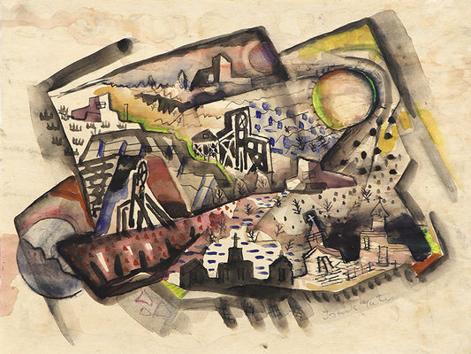 Frank Gates (1904-1998) artwork for sale. Untitled (Abstract Mining Town), Painting, circa 1935, Denver, Colorado, Art Gallery)