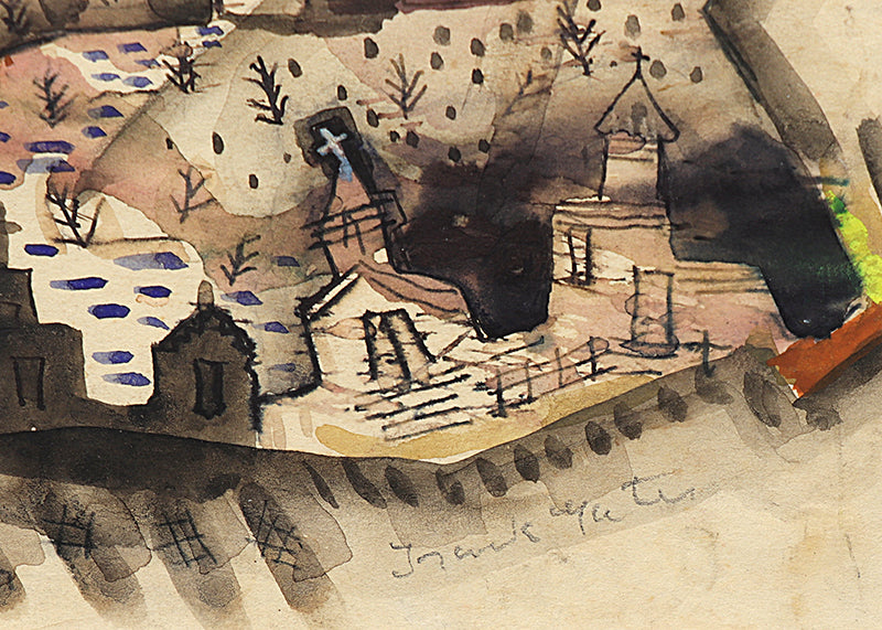 Untitled (Abstract Mining Town), Painting, circa 1935